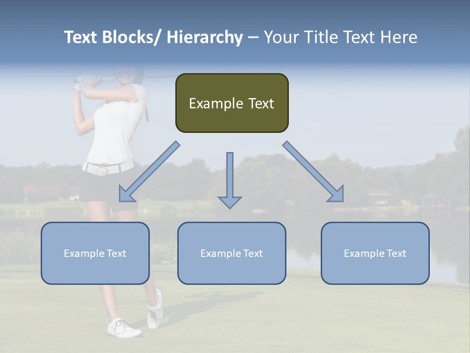 A Woman Is Playing Golf On A Beautiful Day PowerPoint Template