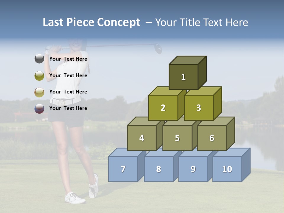 A Woman Is Playing Golf On A Beautiful Day PowerPoint Template