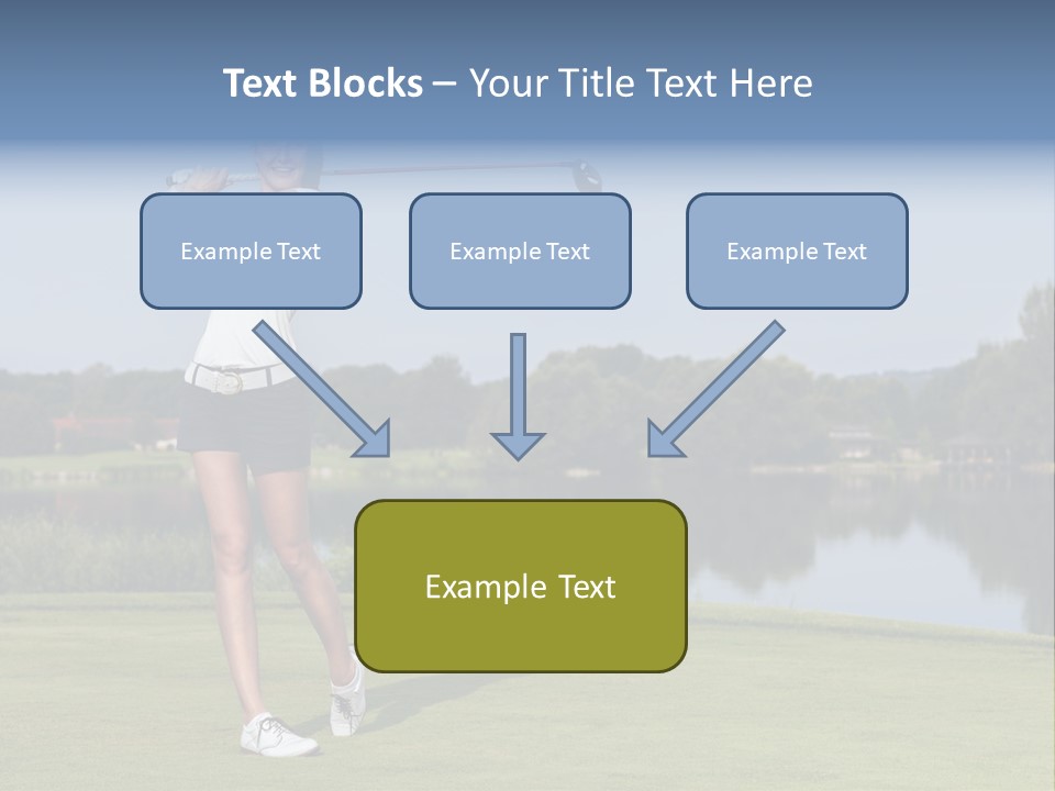 A Woman Is Playing Golf On A Beautiful Day PowerPoint Template