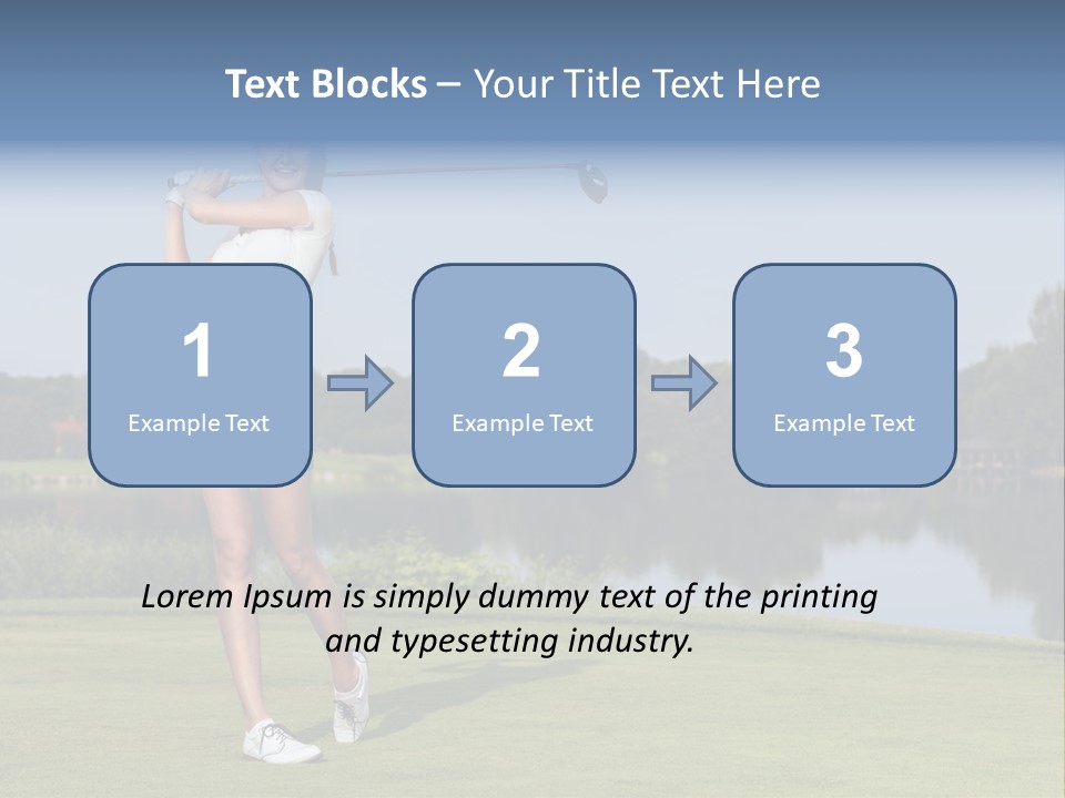 A Woman Is Playing Golf On A Beautiful Day PowerPoint Template