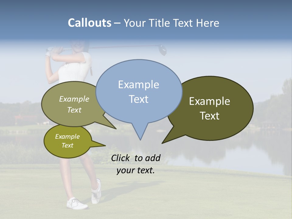 A Woman Is Playing Golf On A Beautiful Day PowerPoint Template