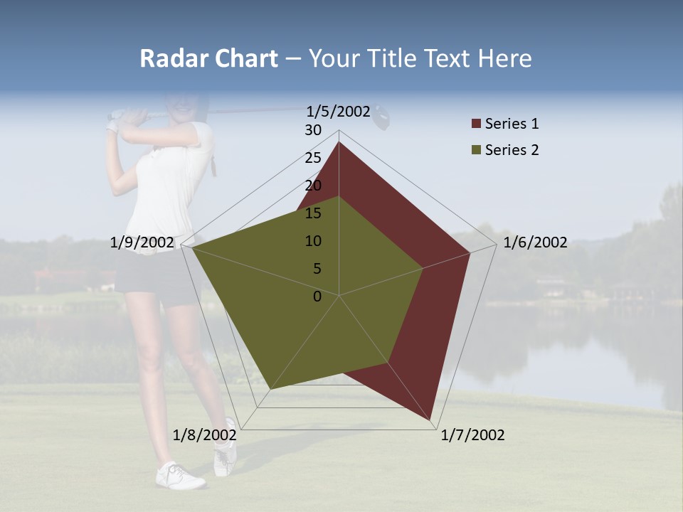 A Woman Is Playing Golf On A Beautiful Day PowerPoint Template