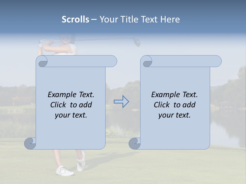 A Woman Is Playing Golf On A Beautiful Day PowerPoint Template