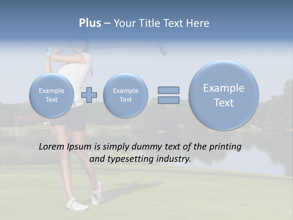 A Woman Is Playing Golf On A Beautiful Day PowerPoint Template