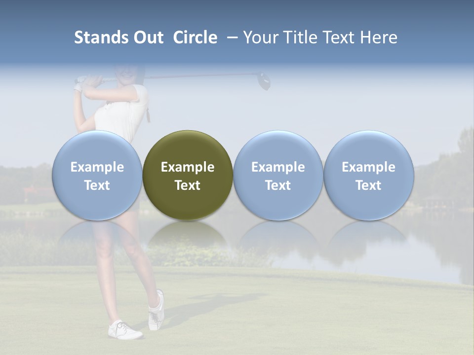 A Woman Is Playing Golf On A Beautiful Day PowerPoint Template