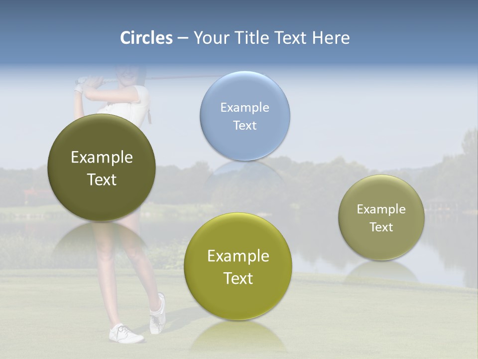 A Woman Is Playing Golf On A Beautiful Day PowerPoint Template