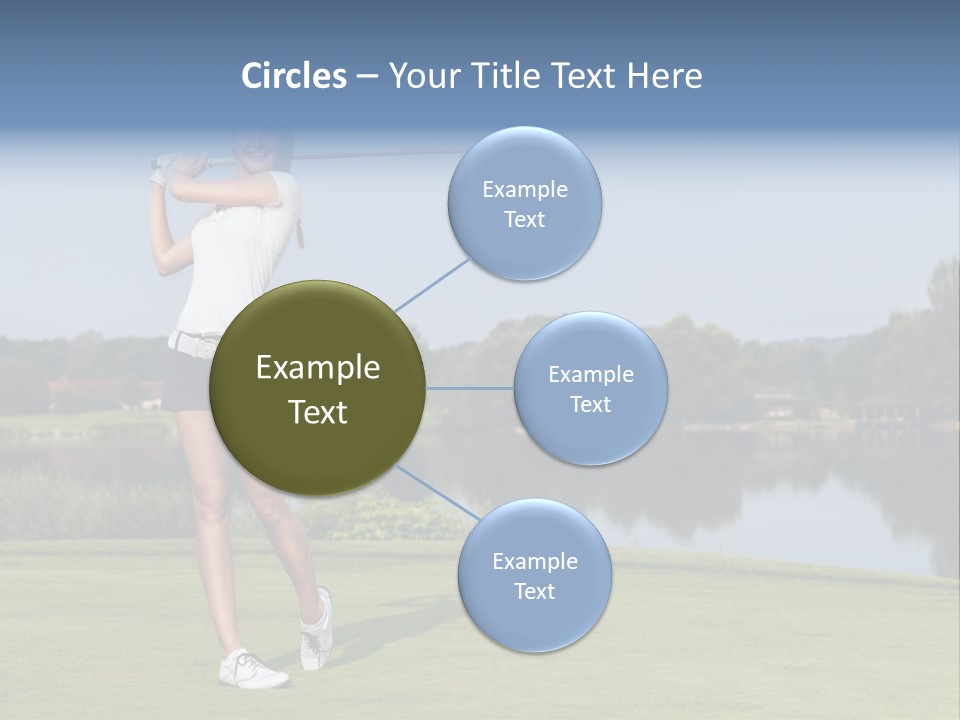 A Woman Is Playing Golf On A Beautiful Day PowerPoint Template