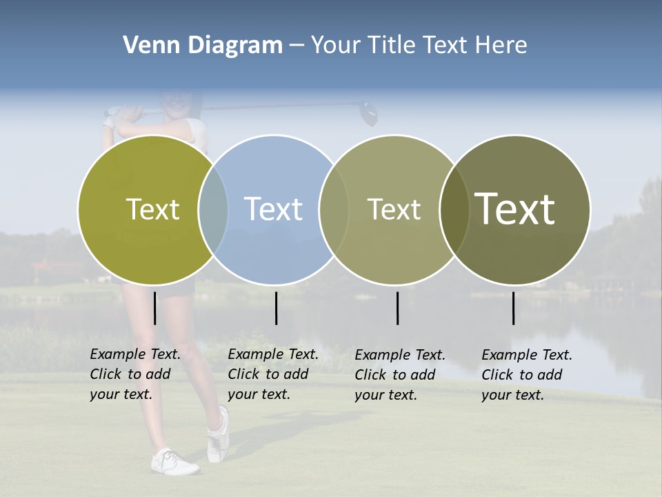 A Woman Is Playing Golf On A Beautiful Day PowerPoint Template
