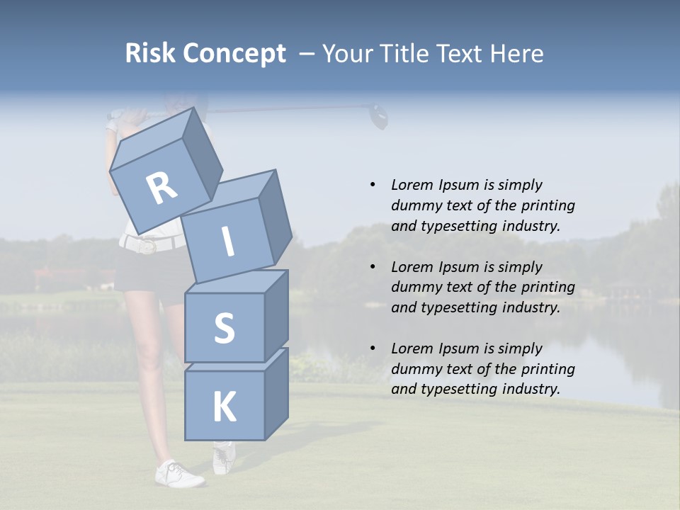 A Woman Is Playing Golf On A Beautiful Day PowerPoint Template