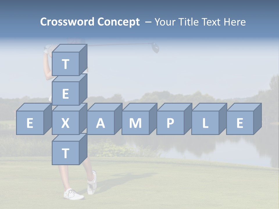 A Woman Is Playing Golf On A Beautiful Day PowerPoint Template