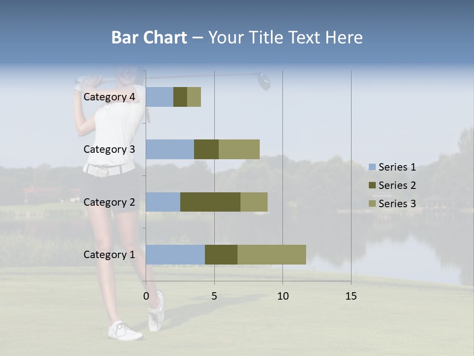 A Woman Is Playing Golf On A Beautiful Day PowerPoint Template