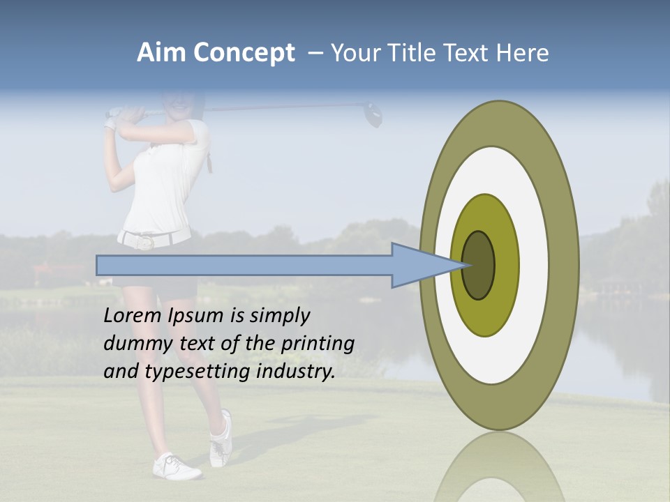 A Woman Is Playing Golf On A Beautiful Day PowerPoint Template