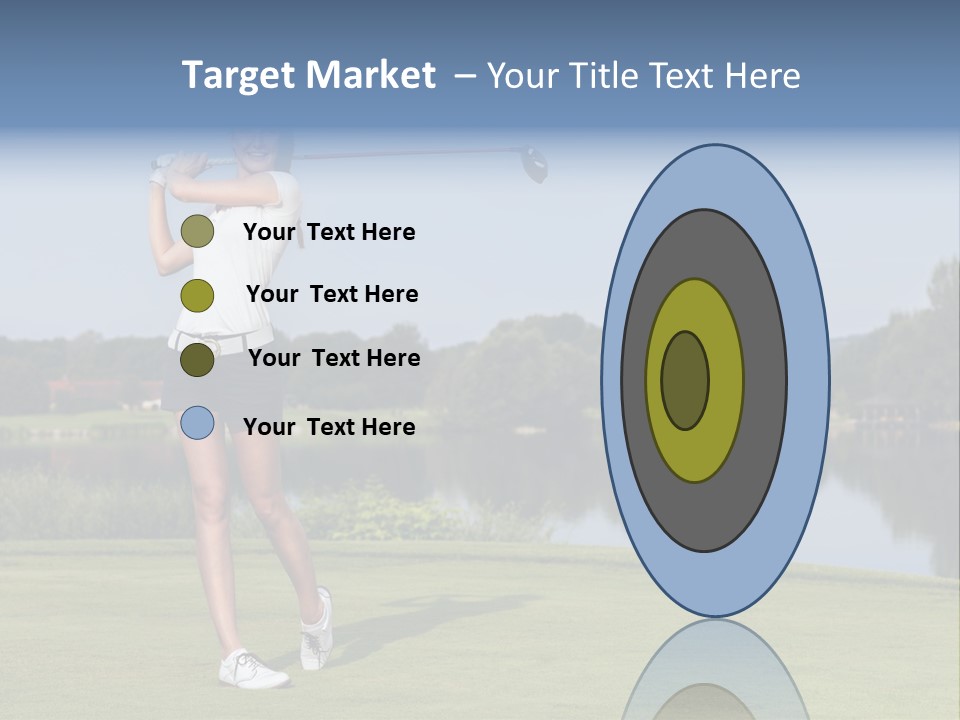 A Woman Is Playing Golf On A Beautiful Day PowerPoint Template