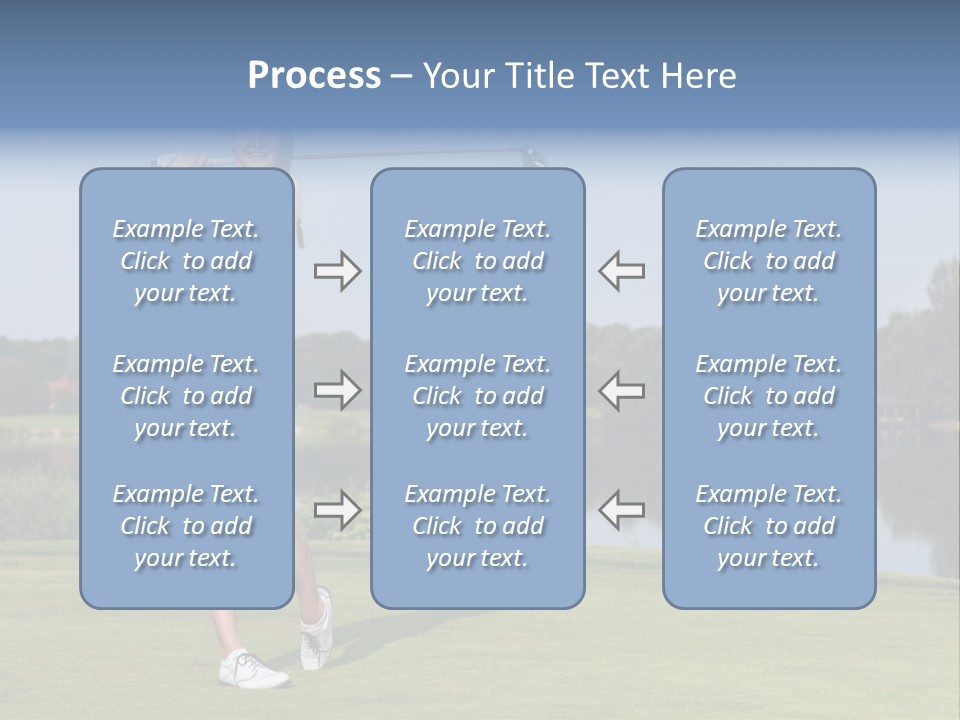 A Woman Is Playing Golf On A Beautiful Day PowerPoint Template