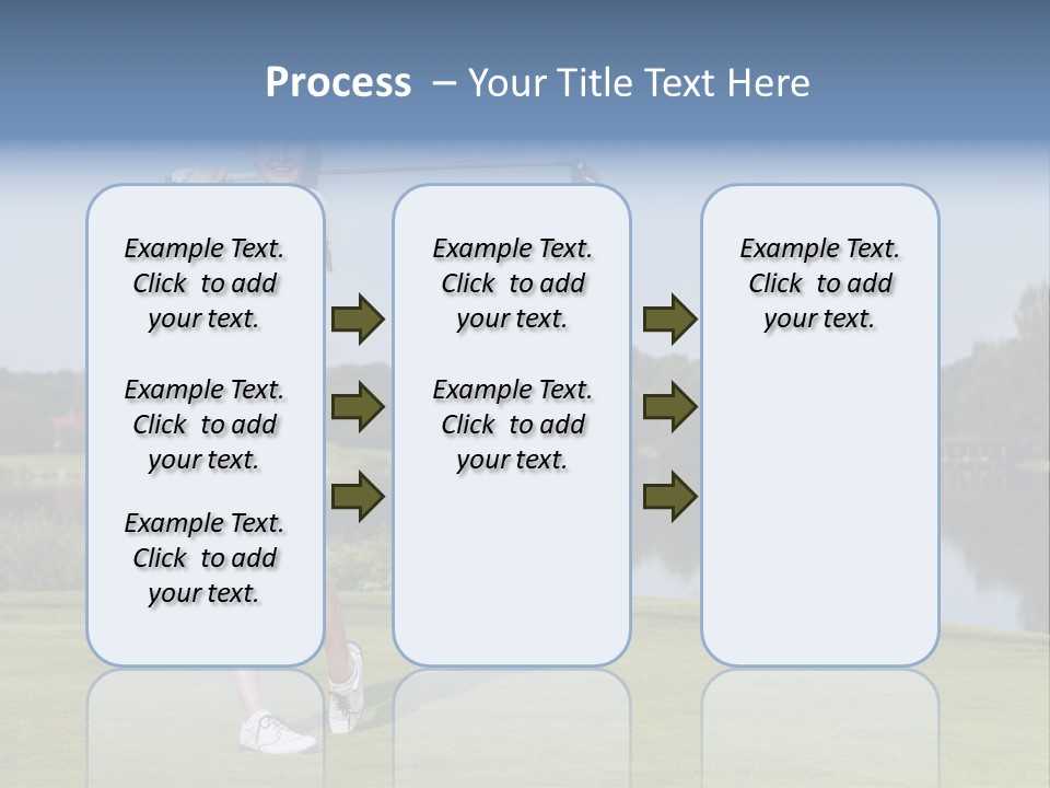 A Woman Is Playing Golf On A Beautiful Day PowerPoint Template