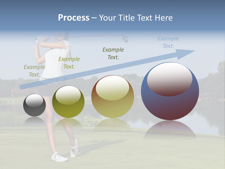 A Woman Is Playing Golf On A Beautiful Day PowerPoint Template