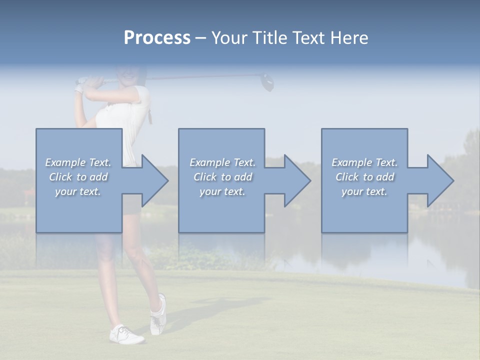 A Woman Is Playing Golf On A Beautiful Day PowerPoint Template