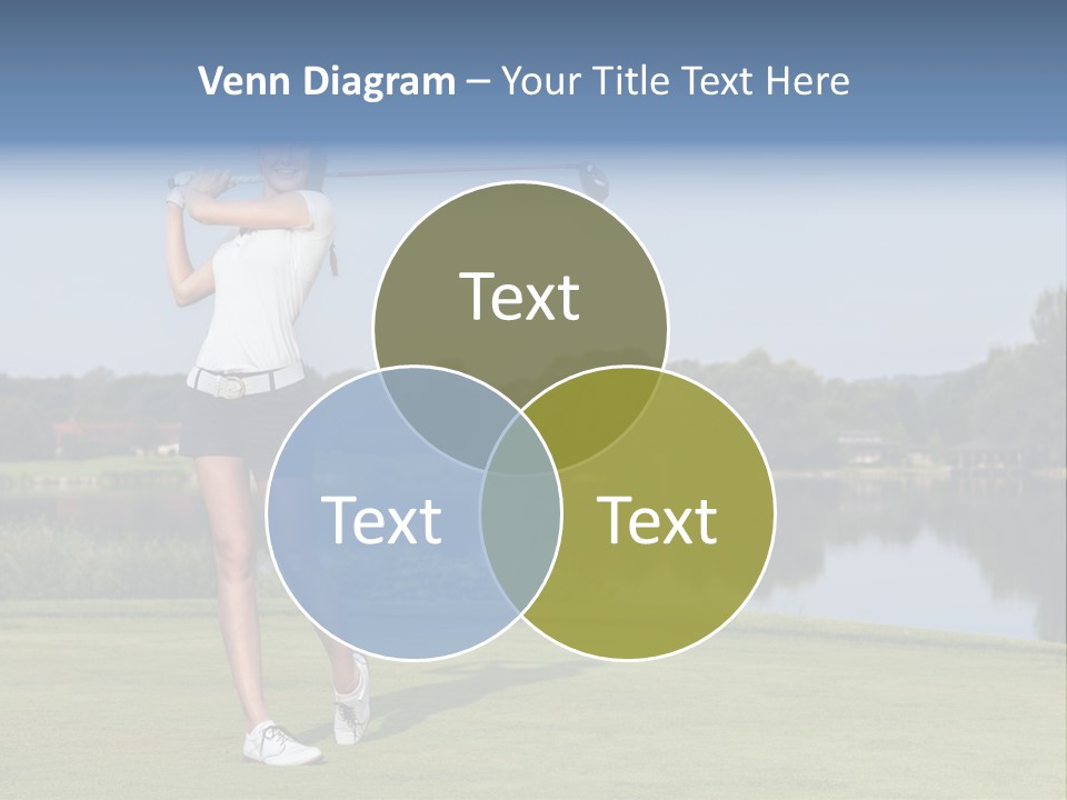 A Woman Is Playing Golf On A Beautiful Day PowerPoint Template