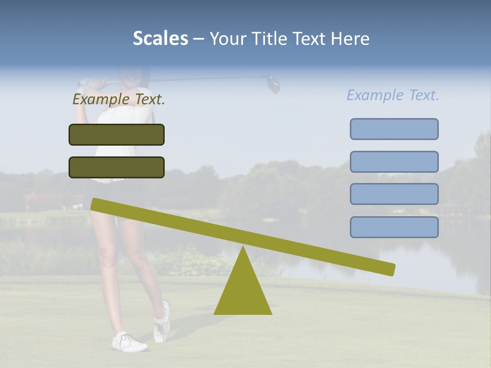 A Woman Is Playing Golf On A Beautiful Day PowerPoint Template