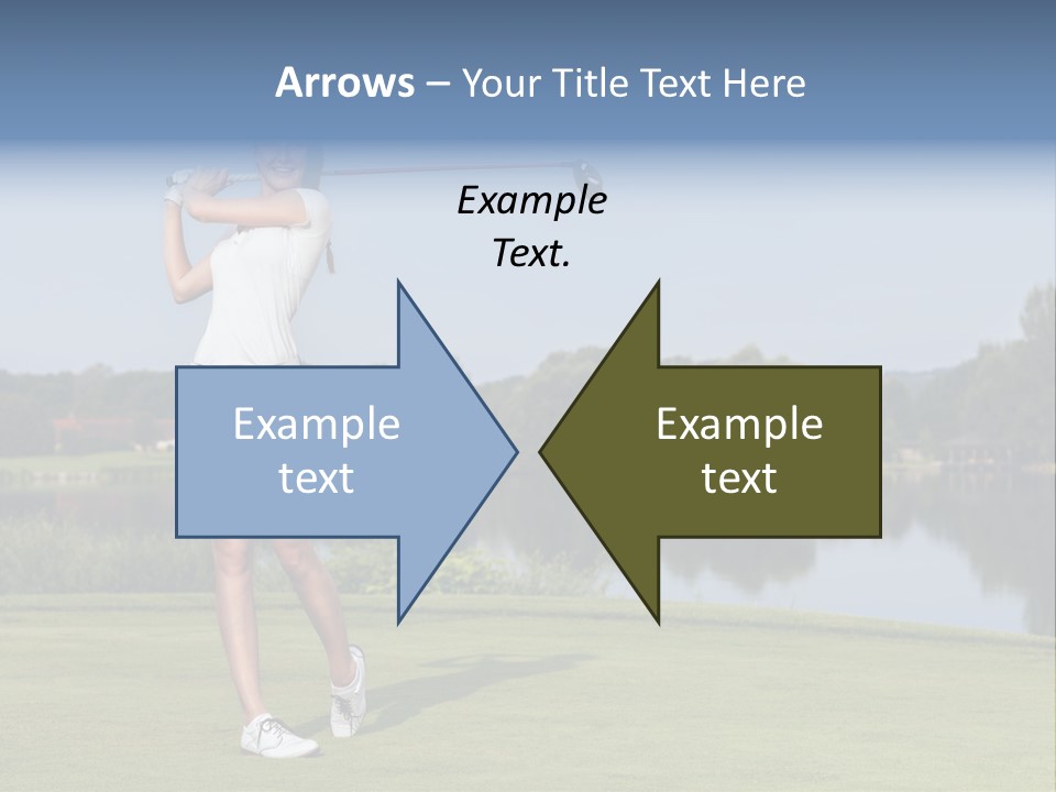 A Woman Is Playing Golf On A Beautiful Day PowerPoint Template