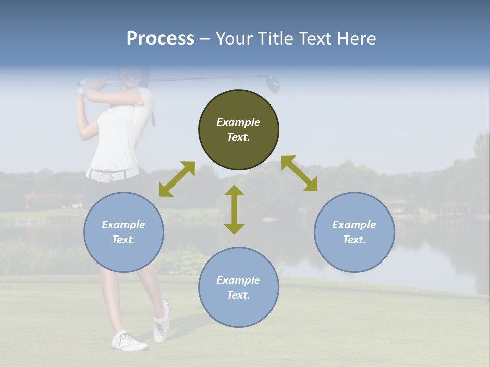 A Woman Is Playing Golf On A Beautiful Day PowerPoint Template