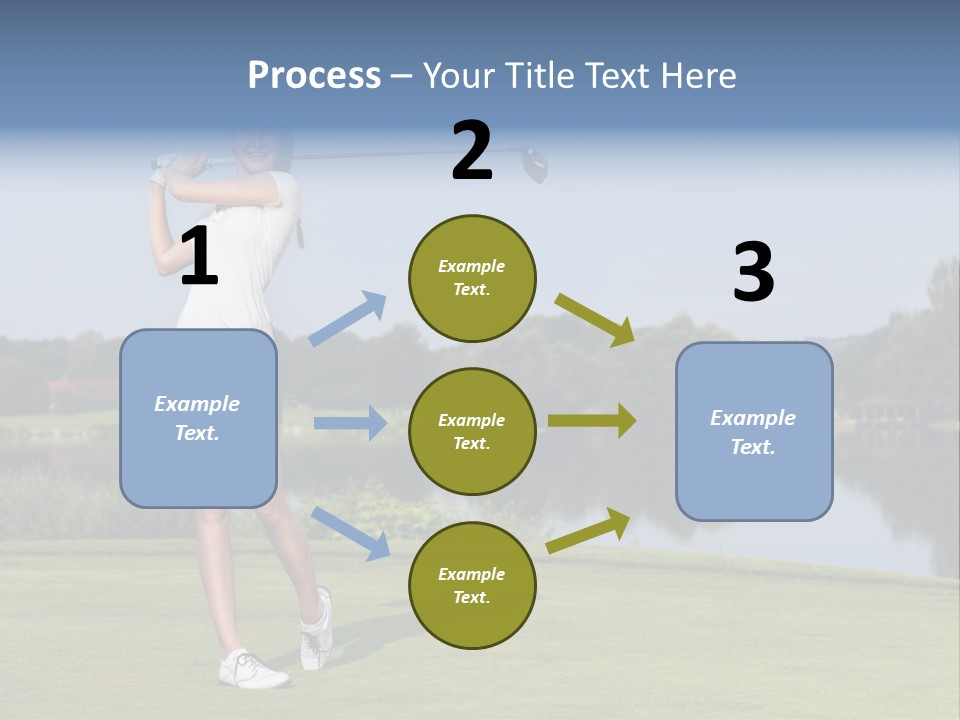 A Woman Is Playing Golf On A Beautiful Day PowerPoint Template