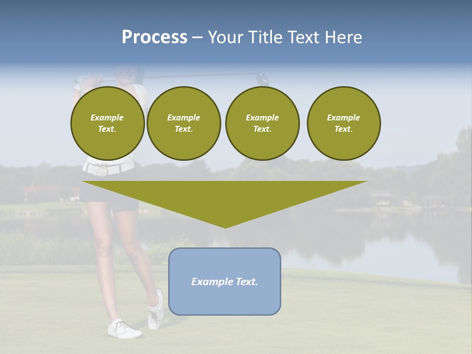A Woman Is Playing Golf On A Beautiful Day PowerPoint Template