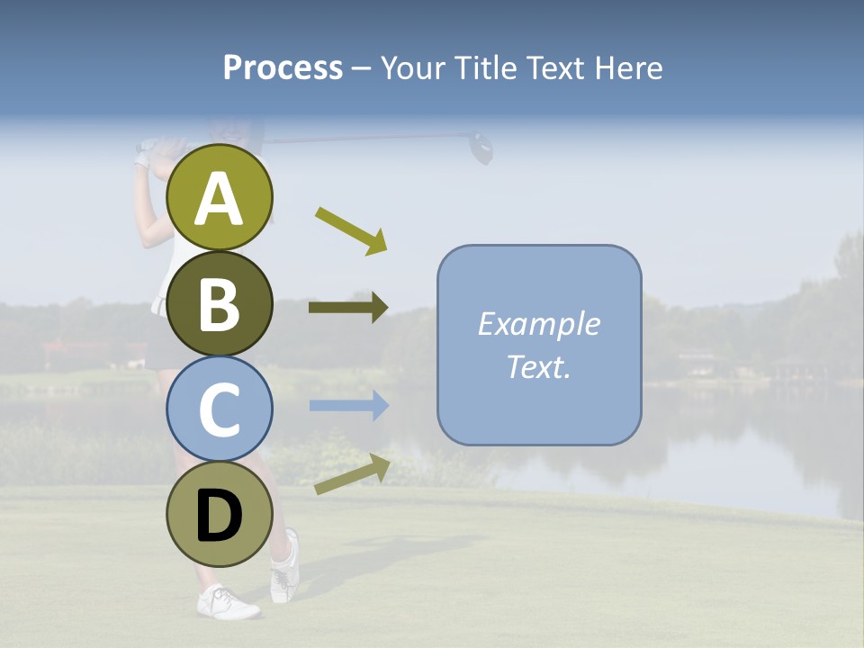 A Woman Is Playing Golf On A Beautiful Day PowerPoint Template