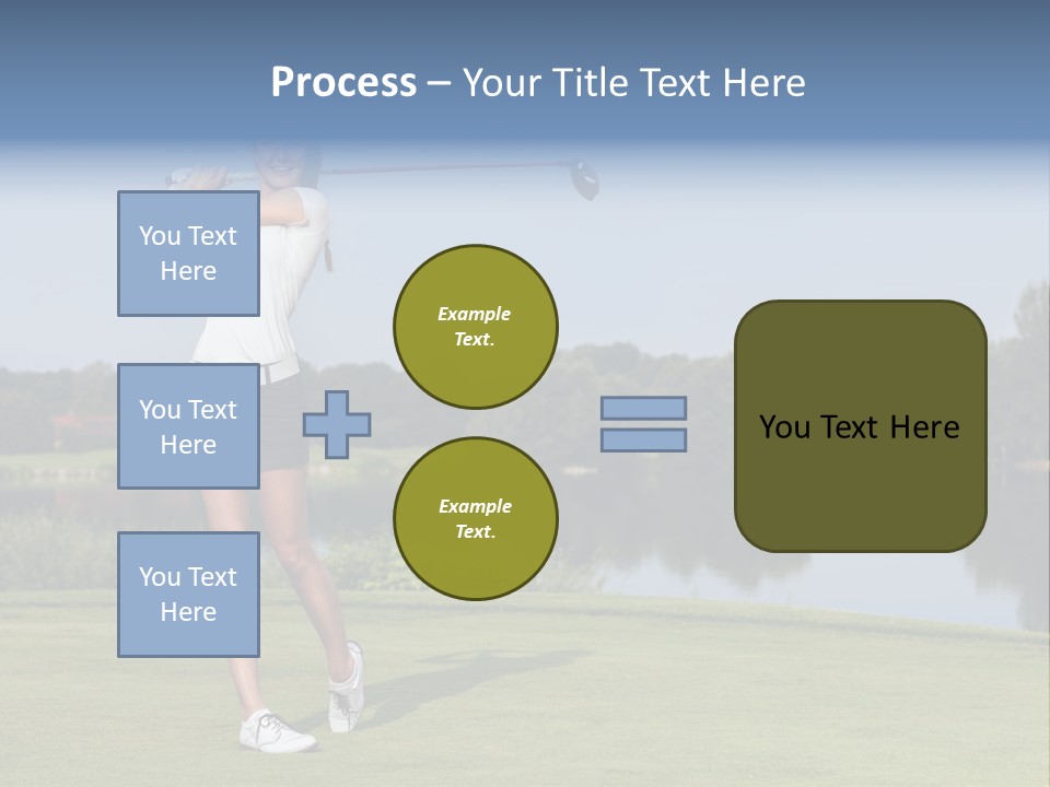 A Woman Is Playing Golf On A Beautiful Day PowerPoint Template