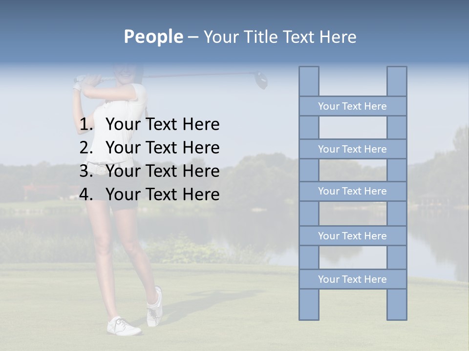 A Woman Is Playing Golf On A Beautiful Day PowerPoint Template