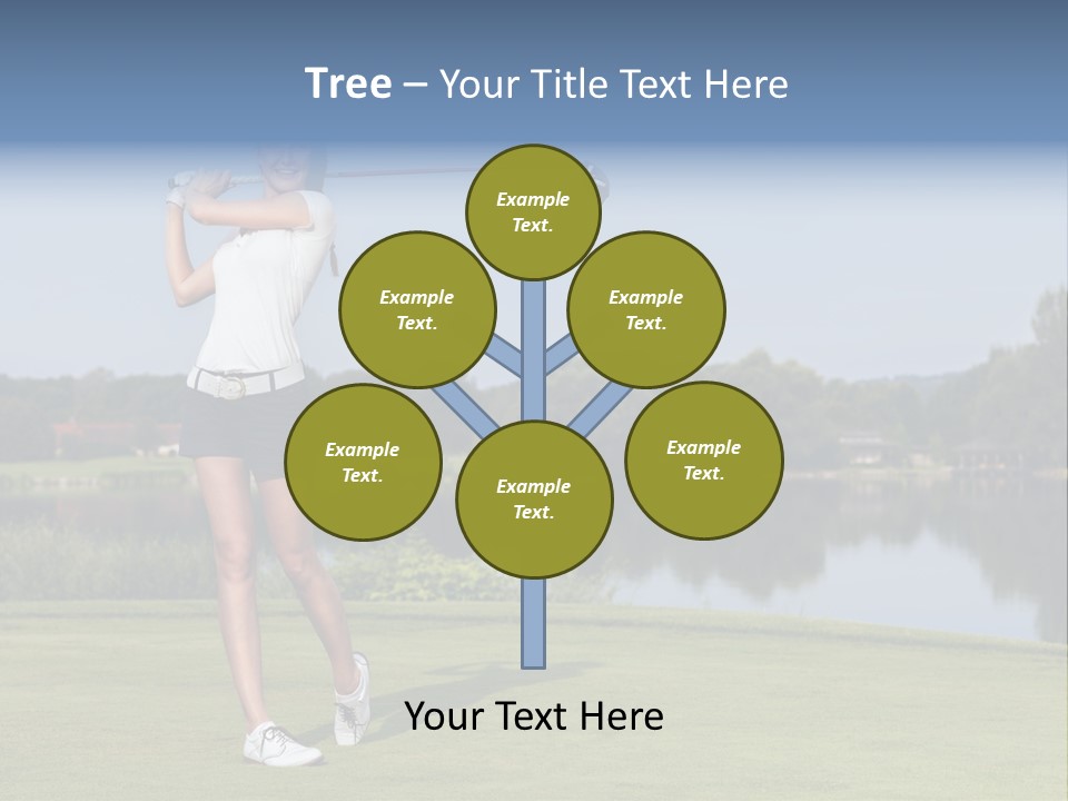 A Woman Is Playing Golf On A Beautiful Day PowerPoint Template