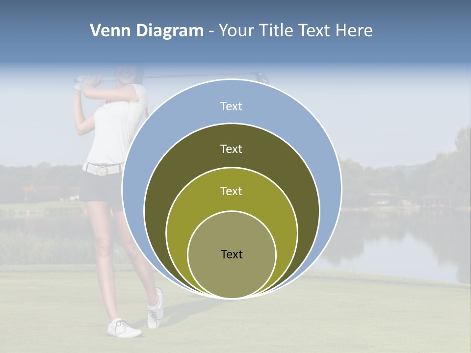 A Woman Is Playing Golf On A Beautiful Day PowerPoint Template