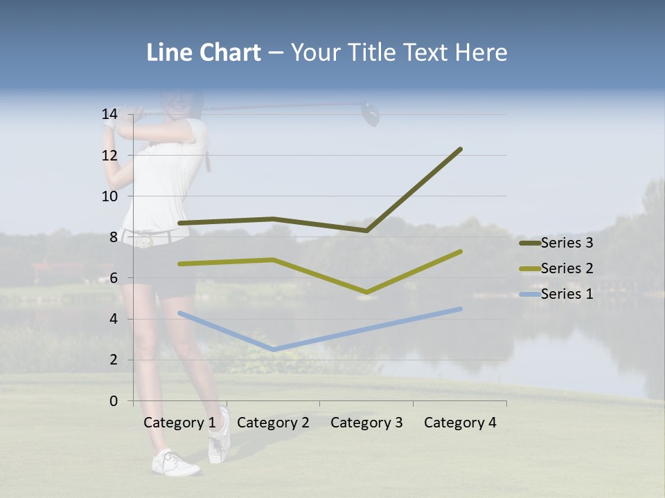 A Woman Is Playing Golf On A Beautiful Day PowerPoint Template