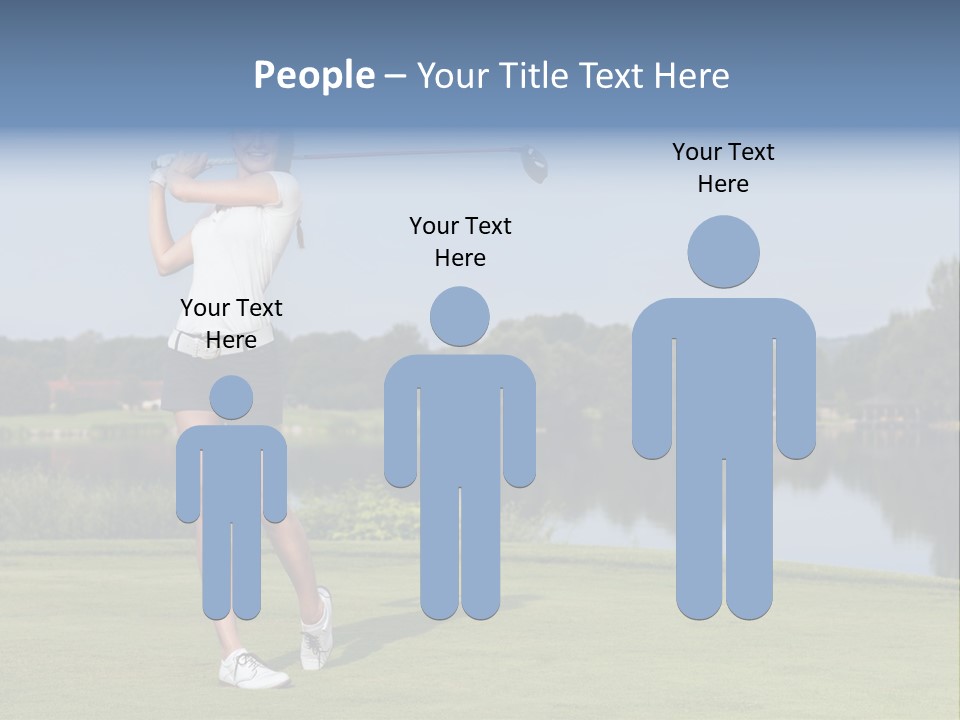 A Woman Is Playing Golf On A Beautiful Day PowerPoint Template