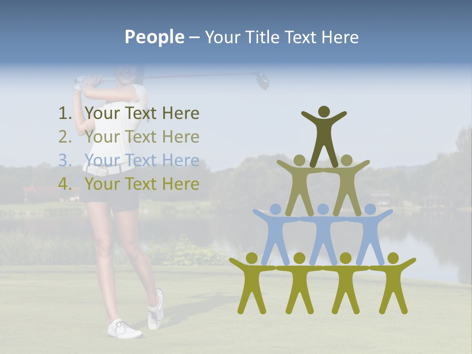 A Woman Is Playing Golf On A Beautiful Day PowerPoint Template