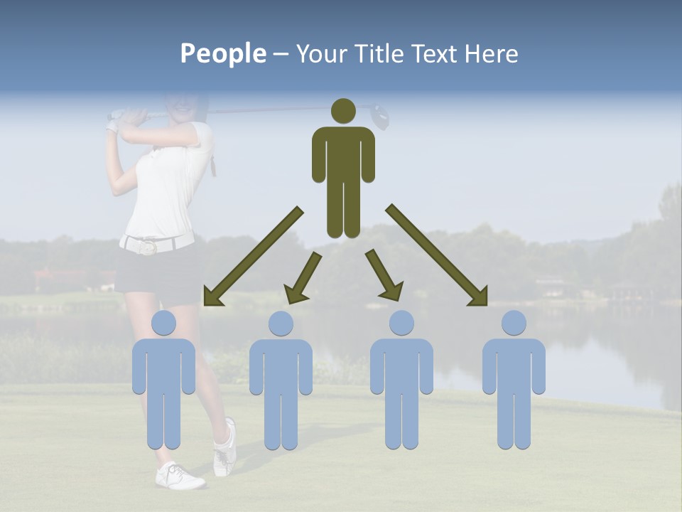 A Woman Is Playing Golf On A Beautiful Day PowerPoint Template