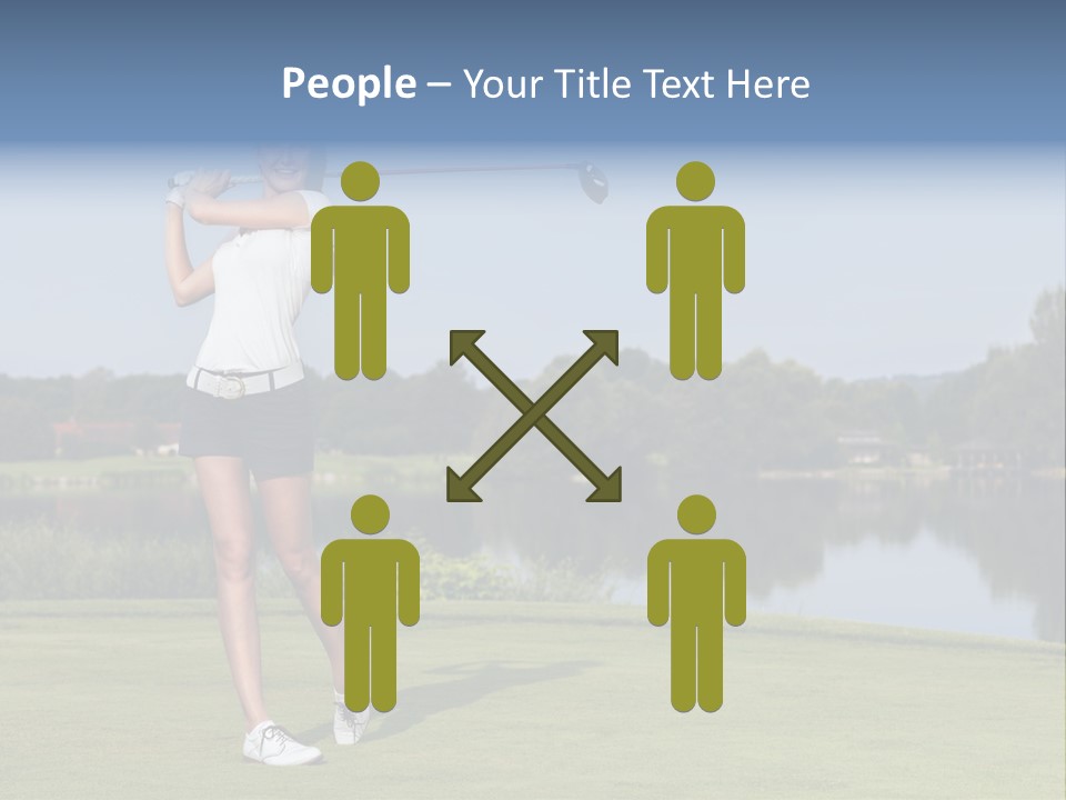 A Woman Is Playing Golf On A Beautiful Day PowerPoint Template