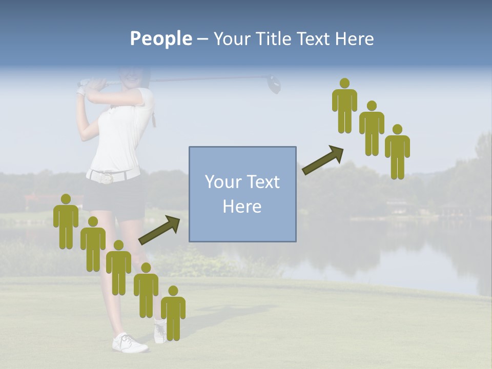A Woman Is Playing Golf On A Beautiful Day PowerPoint Template