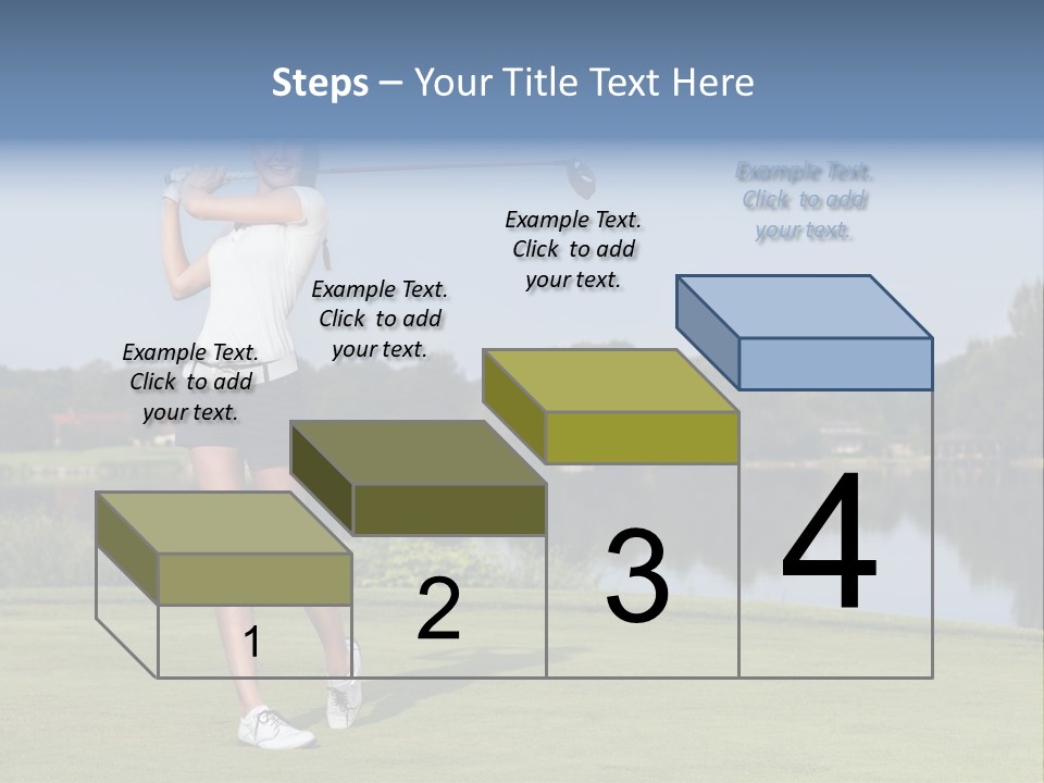 A Woman Is Playing Golf On A Beautiful Day PowerPoint Template