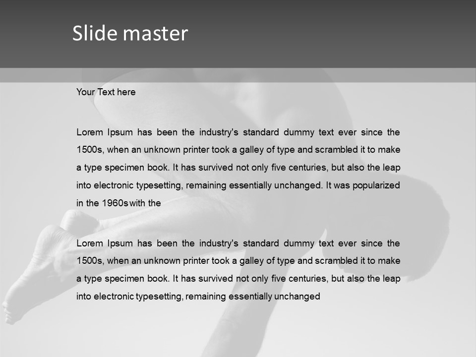 A Man Doing A Yoga Pose In A Black And White Photo PowerPoint Template