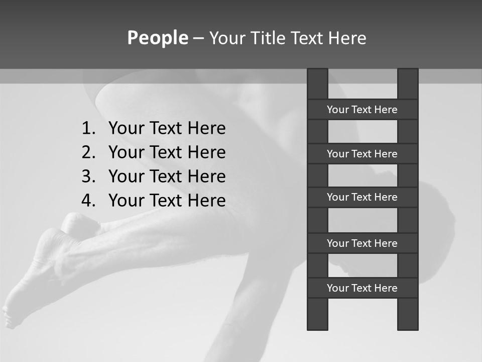 A Man Doing A Yoga Pose In A Black And White Photo PowerPoint Template