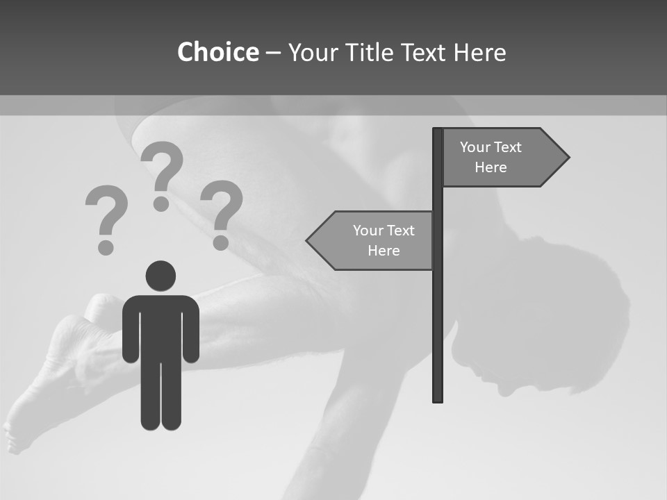 A Man Doing A Yoga Pose In A Black And White Photo PowerPoint Template