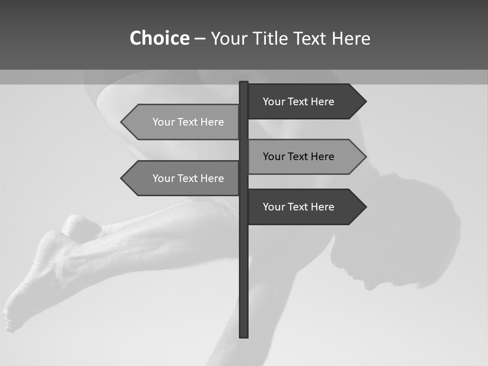 A Man Doing A Yoga Pose In A Black And White Photo PowerPoint Template