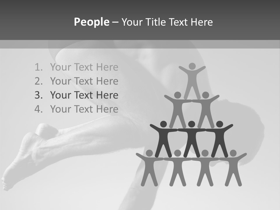 A Man Doing A Yoga Pose In A Black And White Photo PowerPoint Template