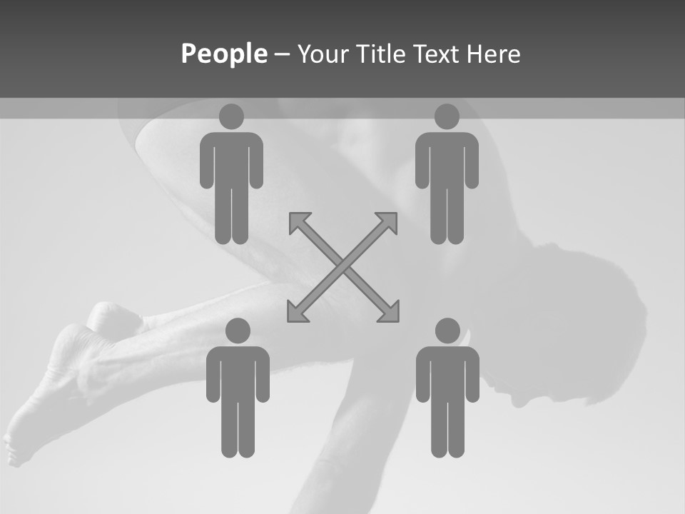 A Man Doing A Yoga Pose In A Black And White Photo PowerPoint Template