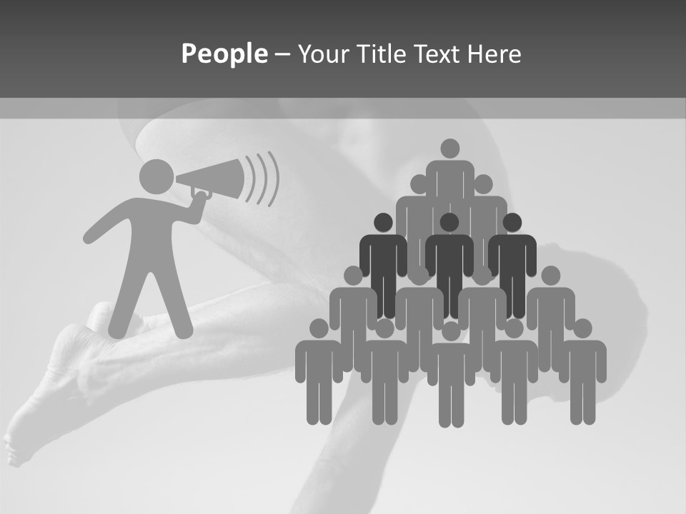 A Man Doing A Yoga Pose In A Black And White Photo PowerPoint Template