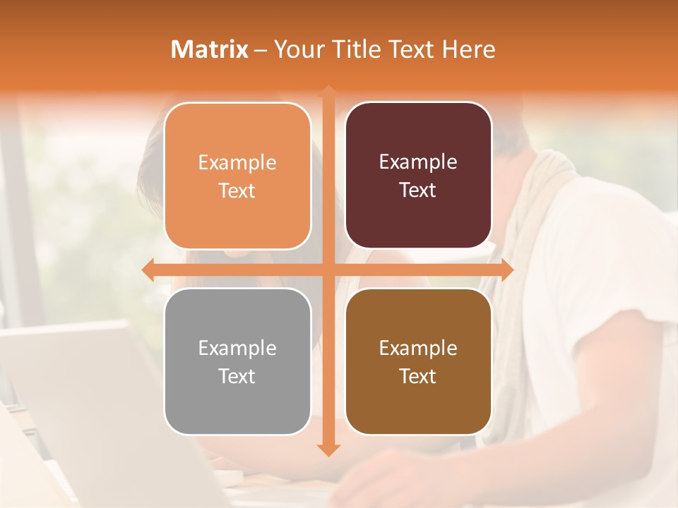 A Man And A Woman Are Looking At A Laptop PowerPoint Template