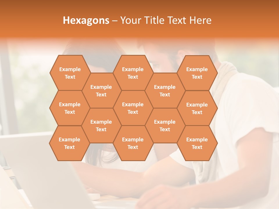 A Man And A Woman Are Looking At A Laptop PowerPoint Template