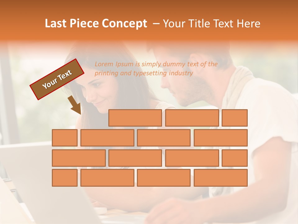 A Man And A Woman Are Looking At A Laptop PowerPoint Template