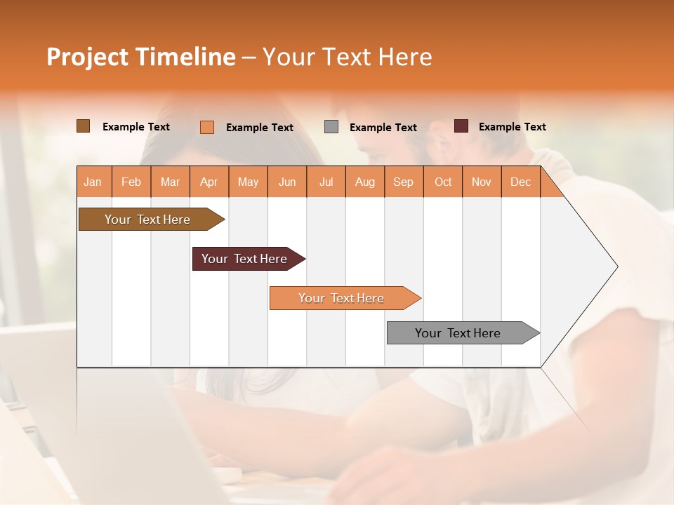 A Man And A Woman Are Looking At A Laptop PowerPoint Template